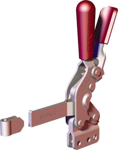 De-Sta-Co - 1,000 Lb Holding Capacity, Vertical Handle, Manual Hold Down Toggle Clamp - 64° Handle Movement, 76° Bar Opening, Solid Bar, Straight Base, Carbon Steel - Eagle Tool & Supply