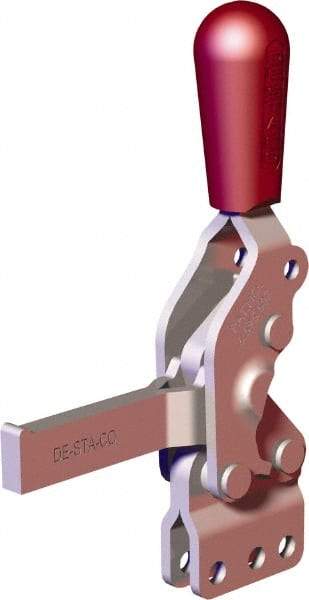 De-Sta-Co - 607 Lb Holding Capacity, Vertical Handle, Manual Hold Down Toggle Clamp - 66° Handle Movement, 75° Bar Opening, Solid Bar, Straight Base, Carbon Steel - Eagle Tool & Supply