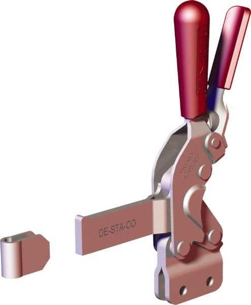 De-Sta-Co - 1,401 Lb Holding Capacity, Vertical Handle, Manual Hold Down Toggle Clamp - 66° Handle Movement, 78° Bar Opening, Solid Bar, Straight Base, Carbon Steel - Eagle Tool & Supply