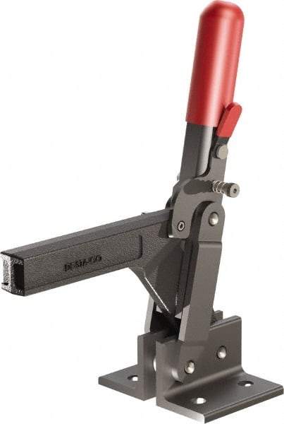 De-Sta-Co - 1,147 Lb Holding Capacity, Vertical Handle, Manual Hold Down Toggle Clamp - 138° Handle Movement, 74° Bar Opening, Solid Bar, Flanged Base, Oxide Finish, Forged Alloy Steel - Eagle Tool & Supply