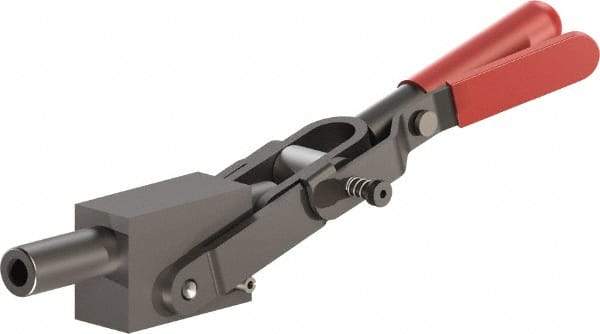 De-Sta-Co - 5,800.07 Lb Load Capacity, Solid Base, Carbon Steel, Standard Straight Line Action Clamp - 1.14" Plunger Diam, Straight Handle - Eagle Tool & Supply