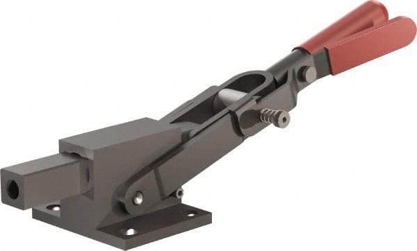 De-Sta-Co - 5,800.07 Lb Load Capacity, Flanged Base, Carbon Steel, Standard Straight Line Action Clamp - 4 Mounting Holes, 0.41" Mounting Hole Diam, 0.41" Plunger Diam, Straight Handle - Eagle Tool & Supply
