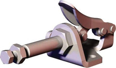 De-Sta-Co - 150.62 Lb Load Capacity, Flanged Base, Stainless Steel, Standard Straight Line Action Clamp - 5 Mounting Holes, 0.19" Mounting Hole Diam, 0.28" Plunger Diam, Thumb Handle - Eagle Tool & Supply