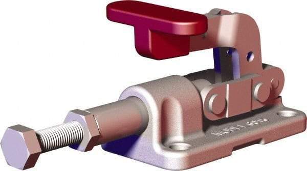 De-Sta-Co - 562.02 Lb Load Capacity, Flanged Base, Stainless Steel, Standard Straight Line Action Clamp - 4 Mounting Holes, 0.22" Mounting Hole Diam, 0.39" Plunger Diam, T-Handle Handle - Eagle Tool & Supply