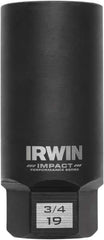 Irwin - 3/8" Drive Reverse Spiral Flute Hex Bolt Remover - 1/4" Hex, 2-1/2" OAL - Eagle Tool & Supply