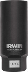 Irwin - 3/8" Drive Reverse Spiral Flute Hex Bolt Remover - 1/4" Hex, 2-1/2" OAL - Eagle Tool & Supply