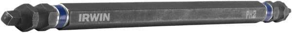 Irwin - #2" Square Size Phillips/Square Screwdriver Bit - 1/4" Hex Drive, 6" OAL - Eagle Tool & Supply