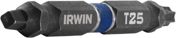 Irwin - #2" Square Size Torx/Square Bit - 1/4" Hex Drive, 2-3/8" OAL - Eagle Tool & Supply