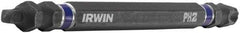 Irwin - #2" Square Size Phillips/Square Screwdriver Bit - 1/4" Hex Drive, 4" OAL - Eagle Tool & Supply
