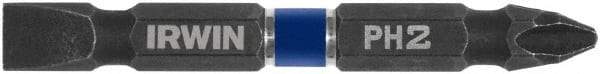 Irwin - #2 Phillips/Slotted Screwdriver Bit - 1/4" Hex Drive, 2-3/8" OAL - Eagle Tool & Supply