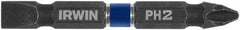 Irwin - #2 Phillips/Slotted Screwdriver Bit - 1/4" Hex Drive, 2-3/8" OAL - Eagle Tool & Supply