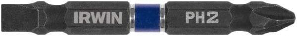 Irwin - #2 Phillips/Slotted Screwdriver Bit - 1/4" Hex Drive, 2-3/8" OAL - Eagle Tool & Supply