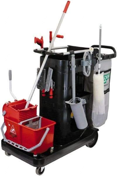 Unger - 35 Gal Plastic Janitor Cart - 22-1/2" Width - Eagle Tool & Supply