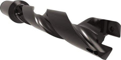 Allied Machine and Engineering - Series 24, 24 to 26mm Diam, 1" Diam Straight Shank with Flange, Helical Flute Spade Drill - 5-1/8" Max Depth, 6-17/32" Body Length, 8-13/16" OAL, Standard Length, Through Coolant - Eagle Tool & Supply