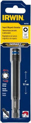 Irwin - 1/4" Magnetic Nutsetter - 1/4" Hex Drive, 4" OAL, 7/16" Socket Nose Diam - Eagle Tool & Supply