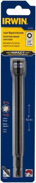 Irwin - 3/8" Magnetic Nutsetter - 1/4" Hex Drive, 6" OAL, 9/16" Socket Nose Diam - Eagle Tool & Supply