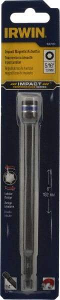 Irwin - 5/16" Magnetic Nutsetter - 1/4" Hex Drive, 6" OAL, 1/2" Socket Nose Diam - Eagle Tool & Supply