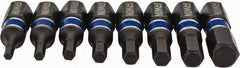 Irwin - 8 Piece, Screwdriver Insert Hex Bit Set - 5/64 to 1/4" Hex - Eagle Tool & Supply