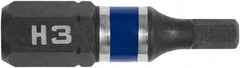 Irwin - 3mm Hex Bit - 1/4" Hex Drive, 1" OAL - Eagle Tool & Supply