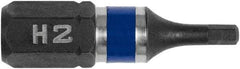 Irwin - 2mm Hex Bit - 1/4" Hex Drive, 1" OAL - Eagle Tool & Supply