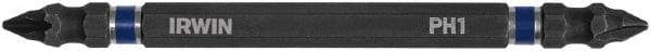 Irwin - #1 x #1 D/E Phillips Screwdriver Bit - 1/4" Hex Drive, 4" OAL - Eagle Tool & Supply