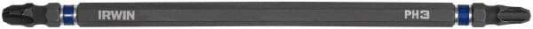 Irwin - #3 x #3 D/E Phillips Screwdriver Bit - 1/4" Hex Drive, 6" OAL - Eagle Tool & Supply