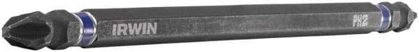 Irwin - #2 x #2 D/E Phillips Screwdriver Bit - 1/4" Hex Drive, 6" OAL - Eagle Tool & Supply