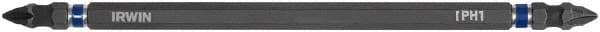 Irwin - #1 x #1 D/E Phillips Screwdriver Bit - 1/4" Hex Drive, 6" OAL - Eagle Tool & Supply