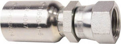 Parker - 7/16-20 JIC Steel Hydraulic Hose Female JIC 37/45° Dual Flare Swivel Straight Fitting - 6,000 psi, -4 Hose Size, 1/4" Hose Diam - Eagle Tool & Supply