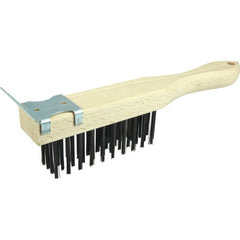 Hand Wire Scratch Brush w/Scraper, .012 Steel Fill , 4 × 11 Rows - Eagle Tool & Supply
