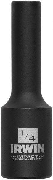Irwin - 3/8" Drive 1/4" Deep Thin Wall Impact Socket - 6 Points, 2-1/2" OAL - Eagle Tool & Supply
