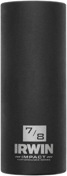 Irwin - 1/2" Drive 7/8" Deep Thin Wall Impact Socket - 6 Points, 3-1/4" OAL - Eagle Tool & Supply