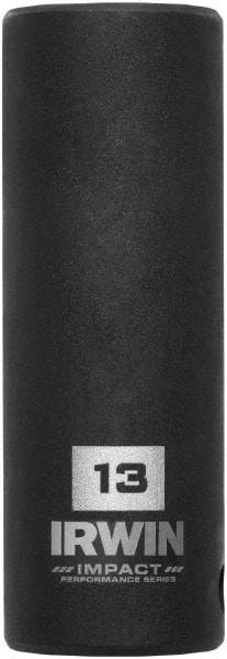Irwin - 3/8" Drive 13mm Deep Thin Wall Impact Socket - 6 Points, 2-1/2" OAL - Eagle Tool & Supply