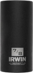 Irwin - 3/8" Drive 7/8" Deep Thin Wall Impact Socket - 6 Points, 2-1/2" OAL - Eagle Tool & Supply