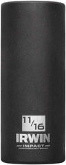 Irwin - 3/8" Drive 11/16" Deep Thin Wall Impact Socket - 6 Points, 2-1/2" OAL - Eagle Tool & Supply