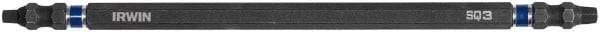Irwin - #3 x #3" Square Size D/E Square Recess Screwdriver Bit - 1/4" Hex Drive, 6" OAL - Eagle Tool & Supply