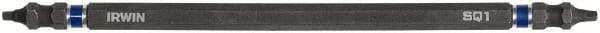 Irwin - #1 x #1" Square Size D/E Square Recess Screwdriver Bit - 1/4" Hex Drive, 6" OAL - Eagle Tool & Supply