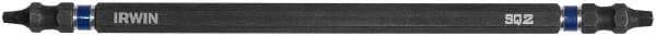 Irwin - #1 x #2" Square Size D/E Square Recess Screwdriver Bit - 1/4" Hex Drive, 6" OAL - Eagle Tool & Supply