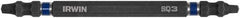 Irwin - #3 x #3" Square Size D/E Square Recess Screwdriver Bit - 1/4" Hex Drive, 4" OAL - Eagle Tool & Supply