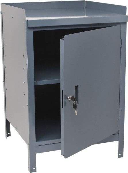 Value Collection - 1 Shelf Combination Storage Cabinet & Work Table - Gray, 24" Wide x 34" High - Eagle Tool & Supply