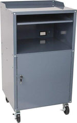Value Collection - 200 Lb Capacity, 1 Drawer Mobile Computer Stand - 27" Wide x 24" Deep x 49-1/4" High, Steel, Gray - Eagle Tool & Supply