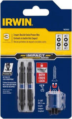 Irwin - 3 Piece, Square Handle, Double End Bit Set - #1 to #3 - Eagle Tool & Supply