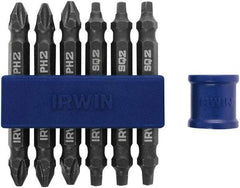 Irwin - 7 Piece, Phillips, Square Handle, Double End Bit Set - No. 2 Phillips - Eagle Tool & Supply