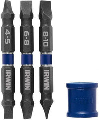 Irwin - 4 Piece, Slotted Handle, Double End Bit Set - Eagle Tool & Supply