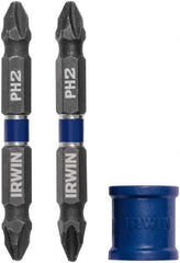 Irwin - 3 Piece, Phillips Handle, Double End Bit Set - No. 2 Phillips - Eagle Tool & Supply