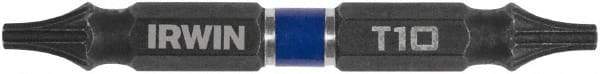 Irwin - T10 x T10 D/E Torx Screwdriver Bit - 1/4" Hex Drive, 2-3/8" OAL - Eagle Tool & Supply