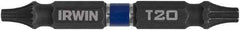 Irwin - T15 x T20 D/E Torx Screwdriver Bit - 1/4" Hex Drive, 2-3/8" OAL - Eagle Tool & Supply