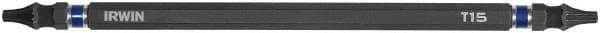 Irwin - T15 x T15 D/E Torx Screwdriver Bit - 1/4" Hex Drive, 6" OAL - Eagle Tool & Supply