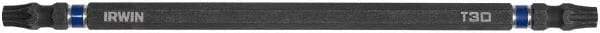Irwin - T30 x T30 D/E Torx Screwdriver Bit - 1/4" Hex Drive, 6" OAL - Eagle Tool & Supply