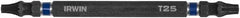 Irwin - T20 x T25 D/E Torx Screwdriver Bit - 1/4" Hex Drive, 4" OAL - Eagle Tool & Supply
